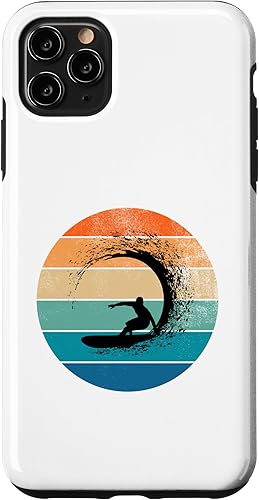 Funda personalizada para iPhone 11 Pro Max con idea de regalo retro para surfista