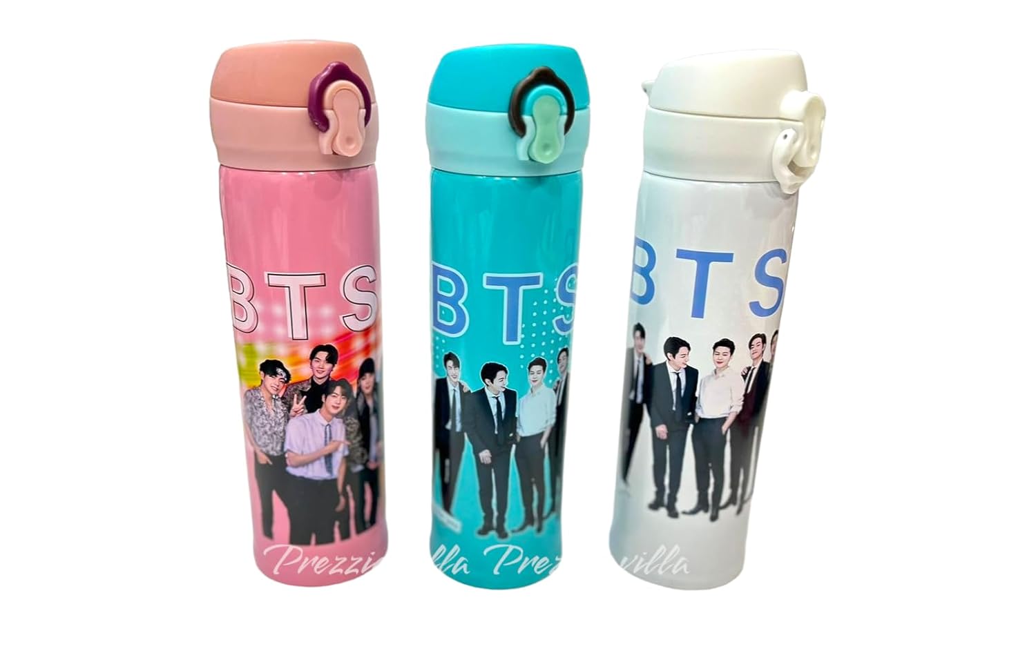 Prezze Villa Stainless Steel Vacuum BTS Kpop Print Water Bottle 500ml