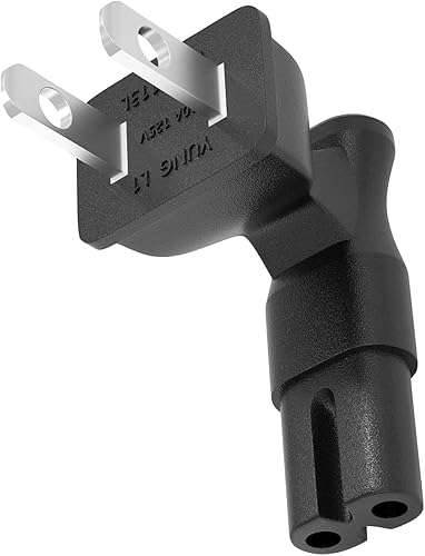 Adaptador de corriente de CA de ángulo recto de 2 clavijas de EE. UU., 1 paquete, adaptador de enchufe de alimentación de CA de 90 grados, disponible en Yaxa Costa Rica