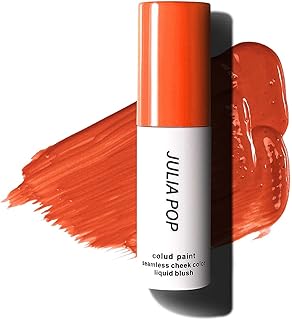 Liquid Blusher,Cream Blusher for Mature Skin,Long-lasting Soft Blush Stick Makeup Skin Tint,Fine flash,Lightweight,Smooth & Easy To Blend,Natural-Looking Blusher Brush for Cheeks Make up -Orange Blush