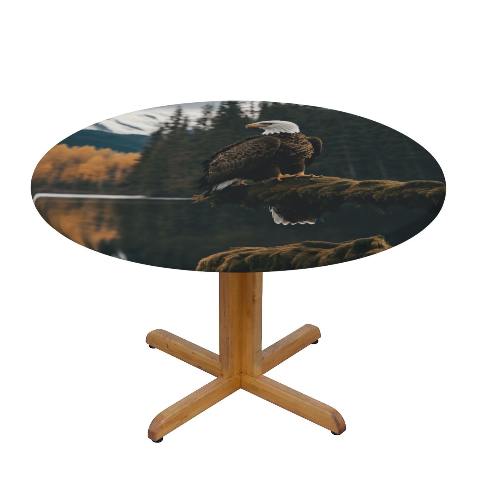 PPHGUT Flying Eagle Print Round Tablecloth Family Table Cover Kitchen Wedding Party Everyday Outdoor
