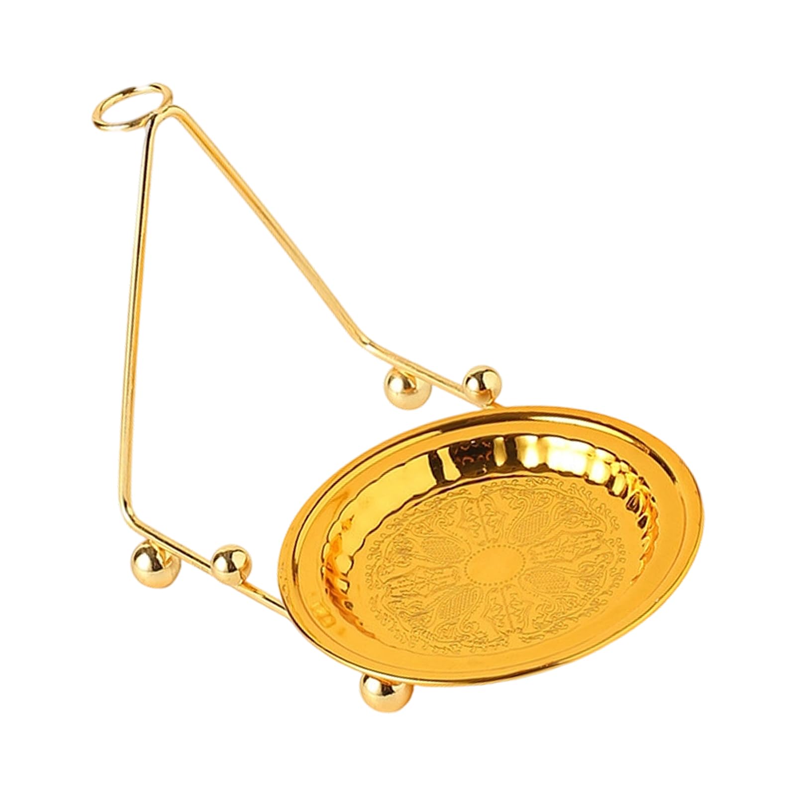 Tsophreniq Decorative Tiered Cup Saucers Rack with Curved Design Sturdy Iron Materials for Kitchen Dining Room Countertop Storage Decorative Dishes Rack