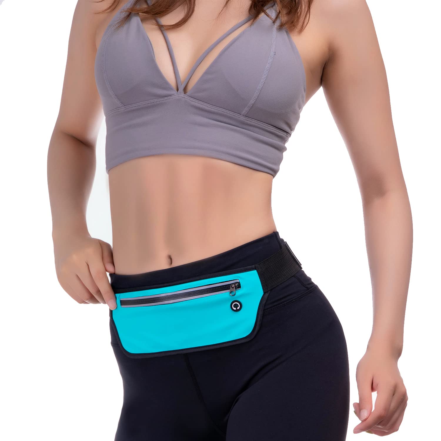KEGE Multiple Color Slim Reflective Running Belt Fanny Pack, Bounce Free Water Resistant Exercise Workout Pouch Lightweight Waist Pack Gym Phone Holder for All Kinds of Phones