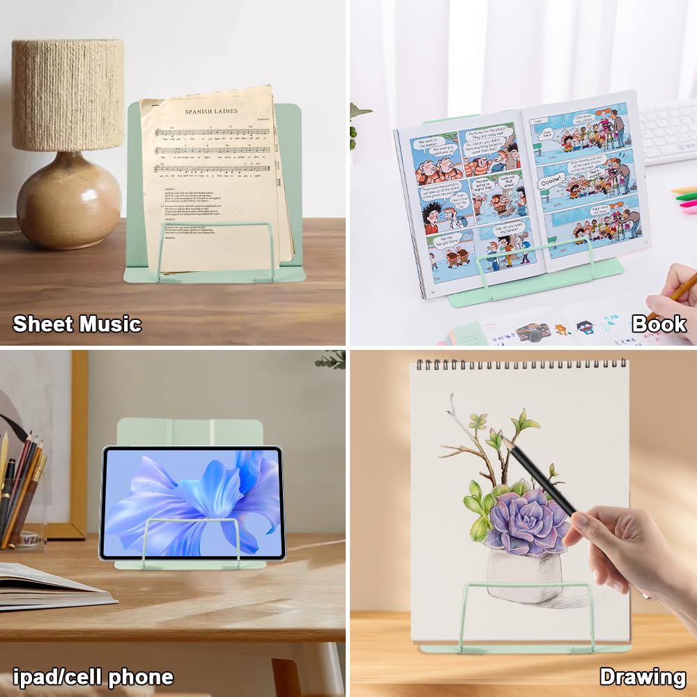 Support De Lecture Métal Réglable – Porte-Livre Pliable 6 Hauteurs, Idéal Cuisine, Bureau, Étude – Couleur Ivoire Élégante