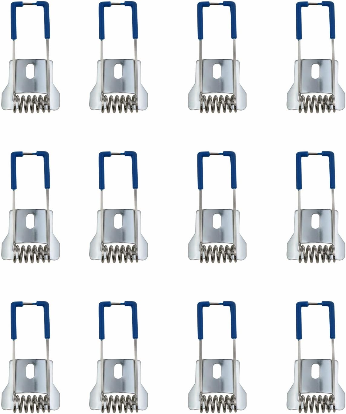 12 0.7*0.98inch Embedded Lighting Accessories T-Shaped Iron Plates and Blue Spring Hooks are Suitable for LED downlights, Panel Lights, spotlights and Other Lighting fixtures