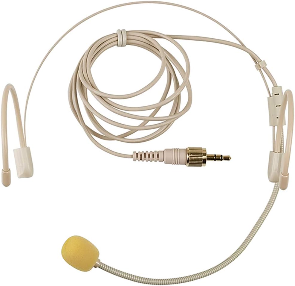 Cafon Pro 3.5mm Omni-Directional Condenser Headset Microphone Input Line Compatible with Sony UWP V1/D11/D21 Microphones Transmitter, Such as UWP UTX-B2/B03/B40, Skin Color to Hide