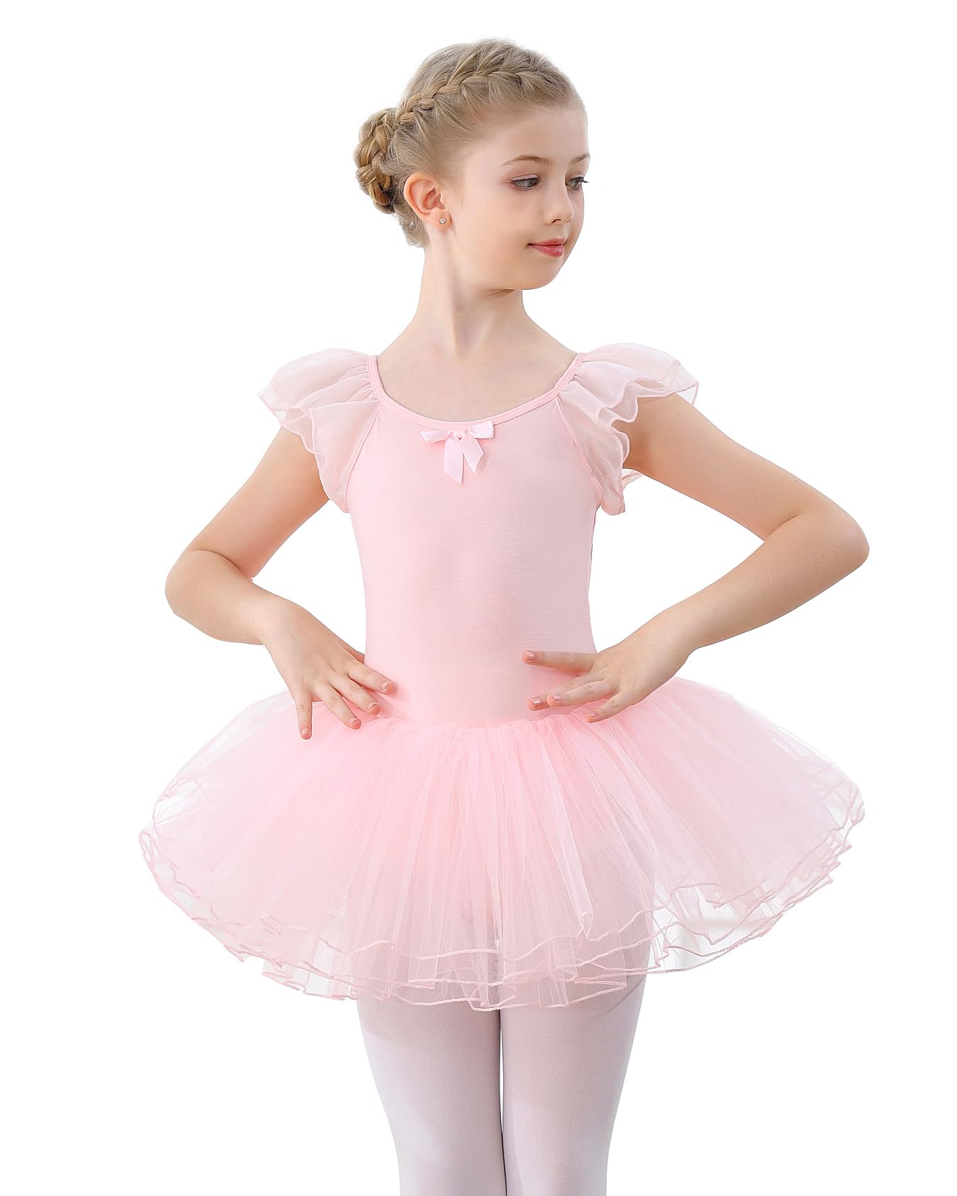 Robe de Danse Ballet pour Fille Coton Justaucorps de Ballet Tutu Danse Classique Fille