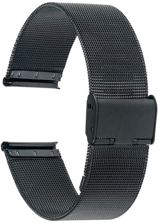 Bracelet de montre en acier inoxydable universel 16-24mm mailles argent