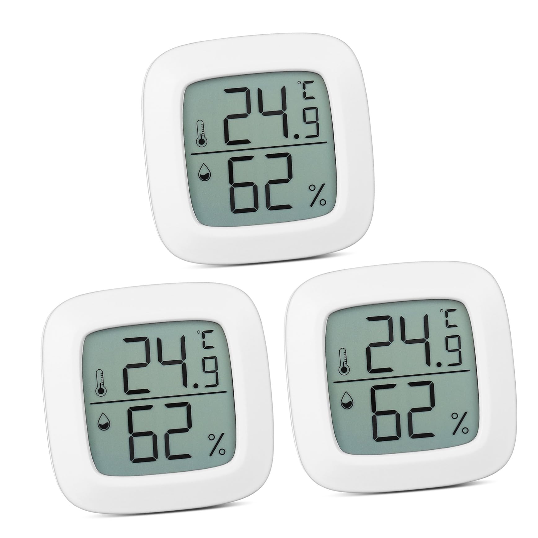 POPETPOP 4 Ensembles Thermomètre D'intérieur Décoratif Bebe Bébé House Petit Numérique Voiture Hygrometre Interieur Hygromètre Thermomètre De Température Abdos 3 Pièces * 4