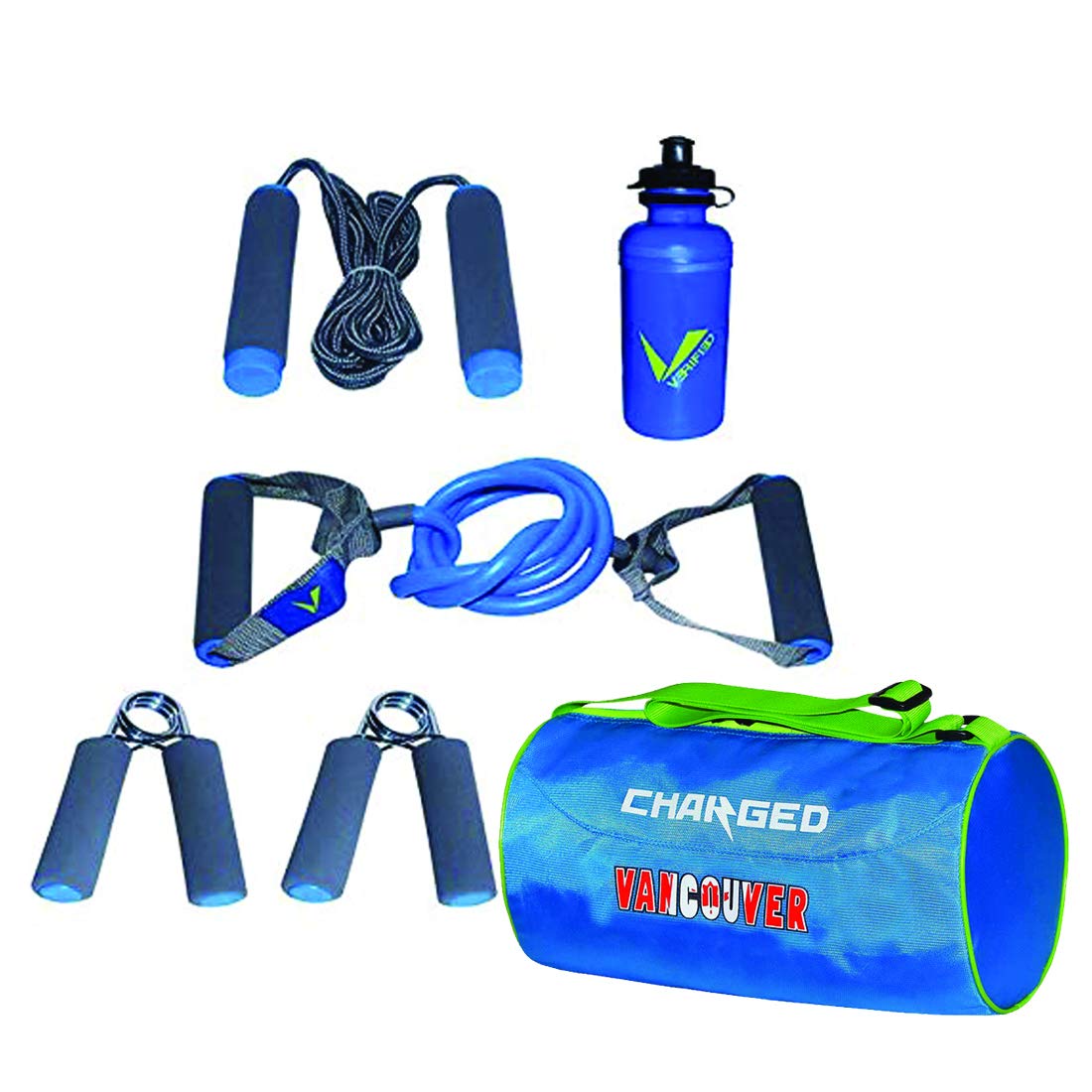 VERIFIED Gym Set Including VF-1027 Training SETWITH Charged Gym Bag Vancouver Large Sky-image-17