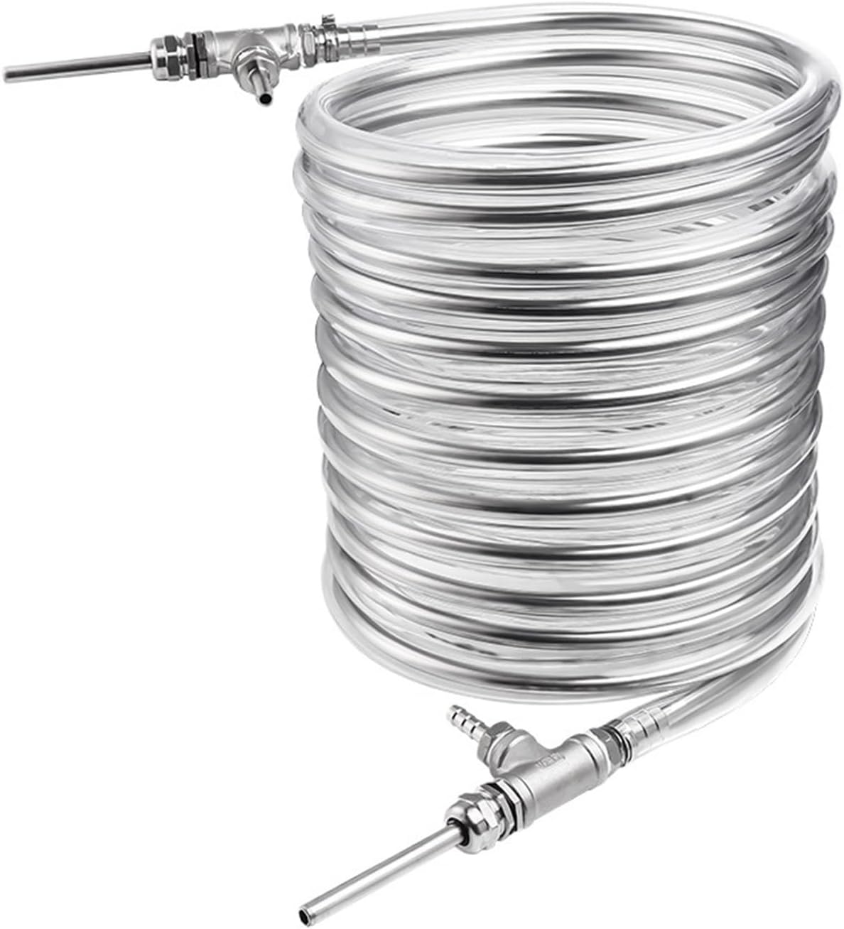 Stainless Steel wort chiller, Counterflow Heat Exchanger 9.52 * 0.5 * 10M Cooling Coil Tube Beer Brewing Cooler Homebrew(With hose)