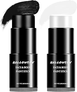 Maquillaje Halloween Blanco Negro Niños Adulto Pintura Profesional - Pinturas Cara Facial Halloween Ojos, Face Body Paint Makeup Cara Payaso Zombie Carnaval Corporales Teatral Fiesta Cosplay 40g