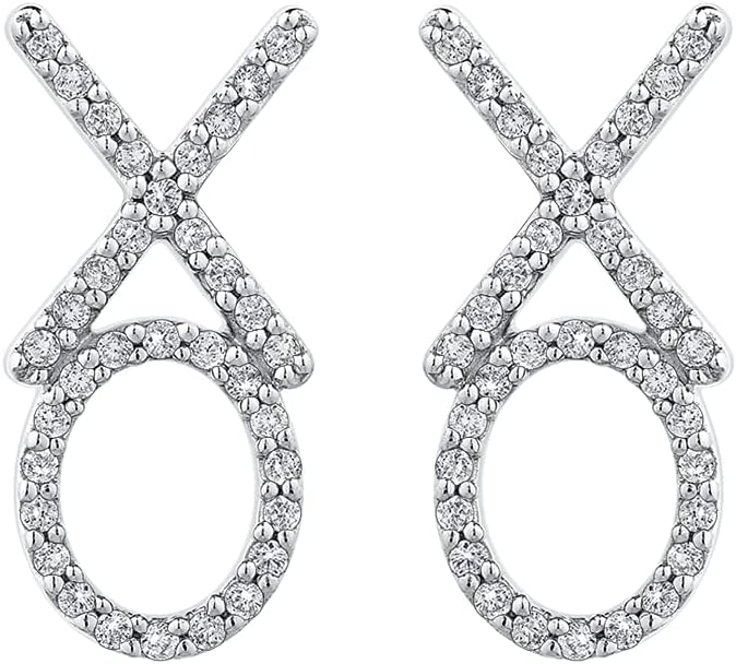 KATARINA Diamond Hoop Earrings in 10K White Gold (1/5 cttw, J-K, I1-I2)