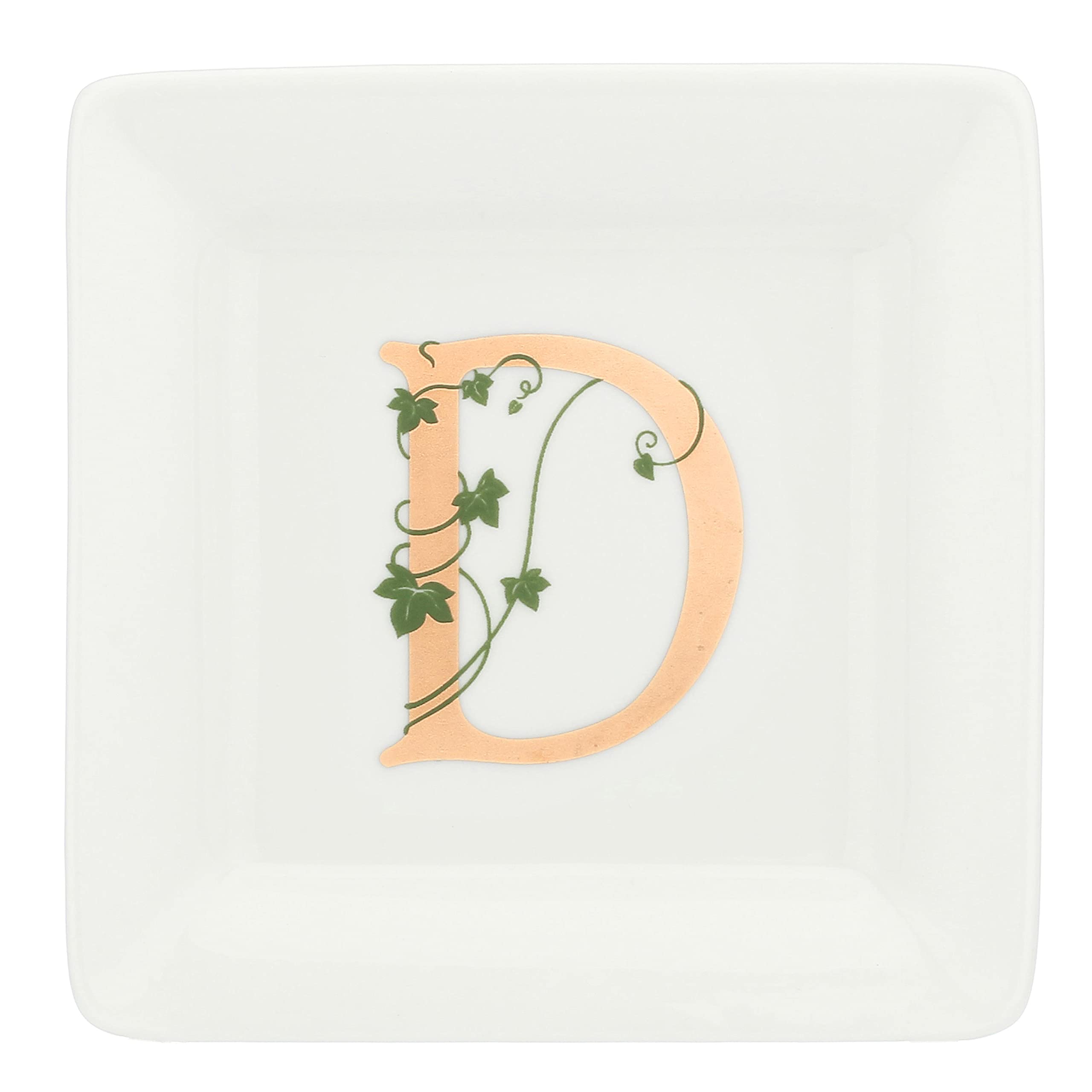 LA PORCELLANA BIANCA PB White Porcelain - Square Saucer Letter D - Home Furniture, Kitchen - Adorato Line - Gift Idea - Porcelain - 10x10xh1,5 cm