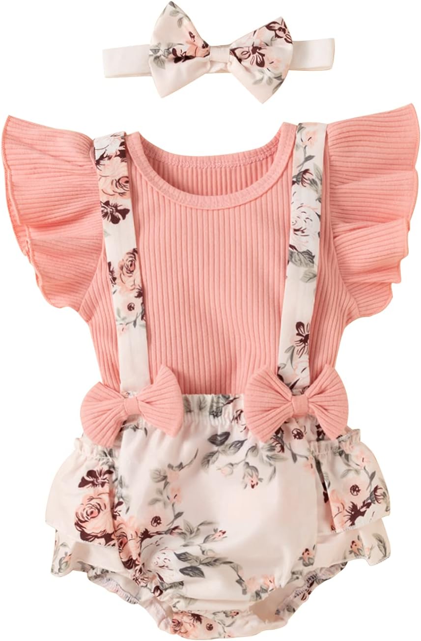 Baby Girl Clothes Daddys Little Sister Cute Bodysuit Newborn First Birthday Summer Outfits Coming Home Photography Clothing Toddler Dress Infant Ruffle Romper With Headband For 18 & 0-3 & 12 Month
