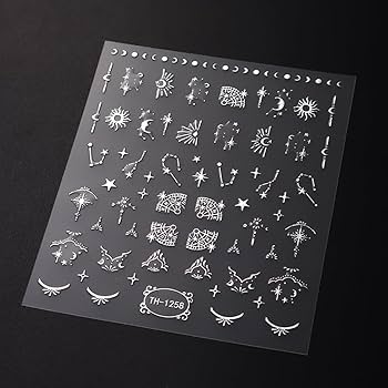 Amazon.co.jp: LISMYAKEY ネイルシール 4枚セット シルバー 3D