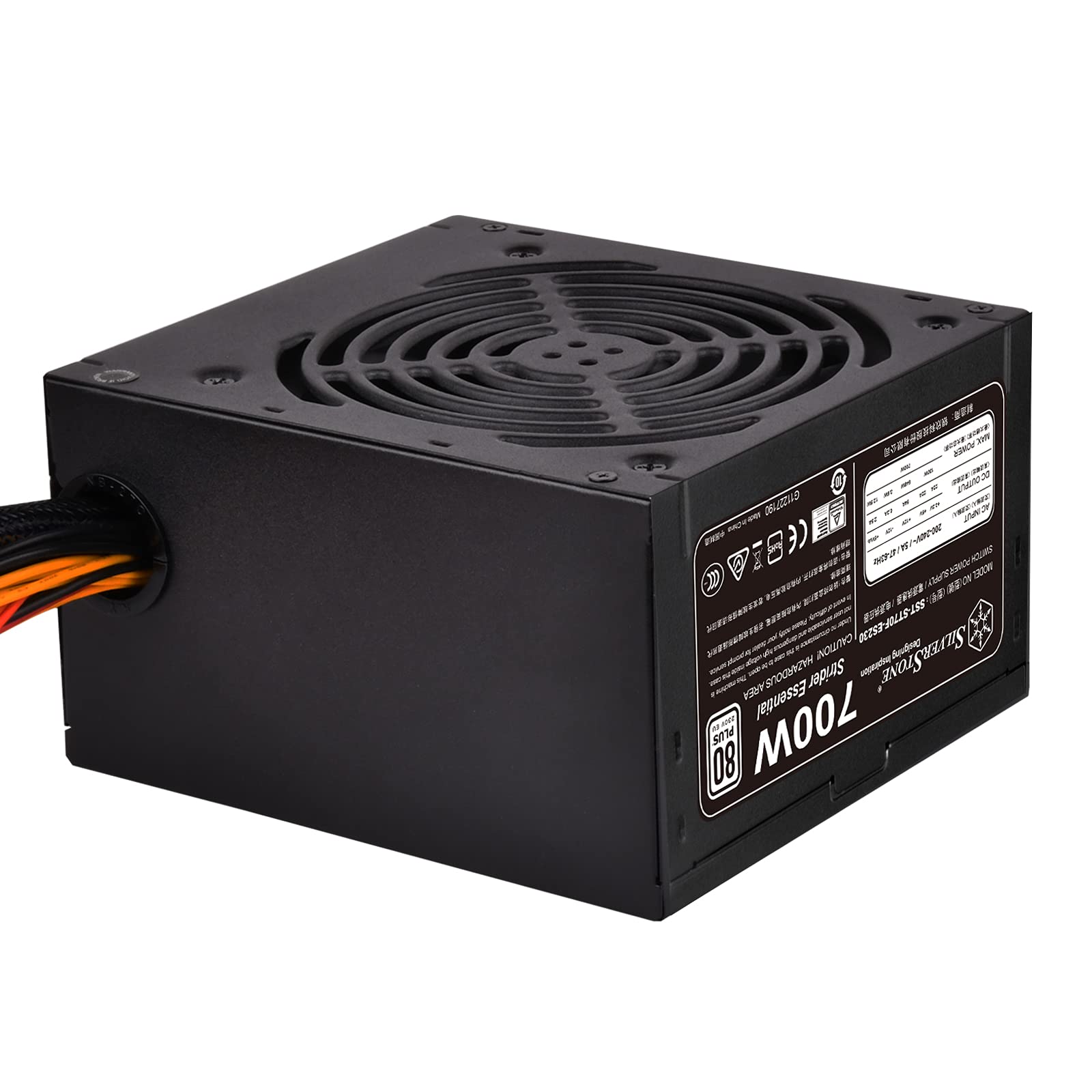 Silverstone SST-ST70F-ES230 – Strider Essential Serie, 700 W 80 Plus 230 V EU ATX alimentatore silenzioso per PC con ventola da 120 mm