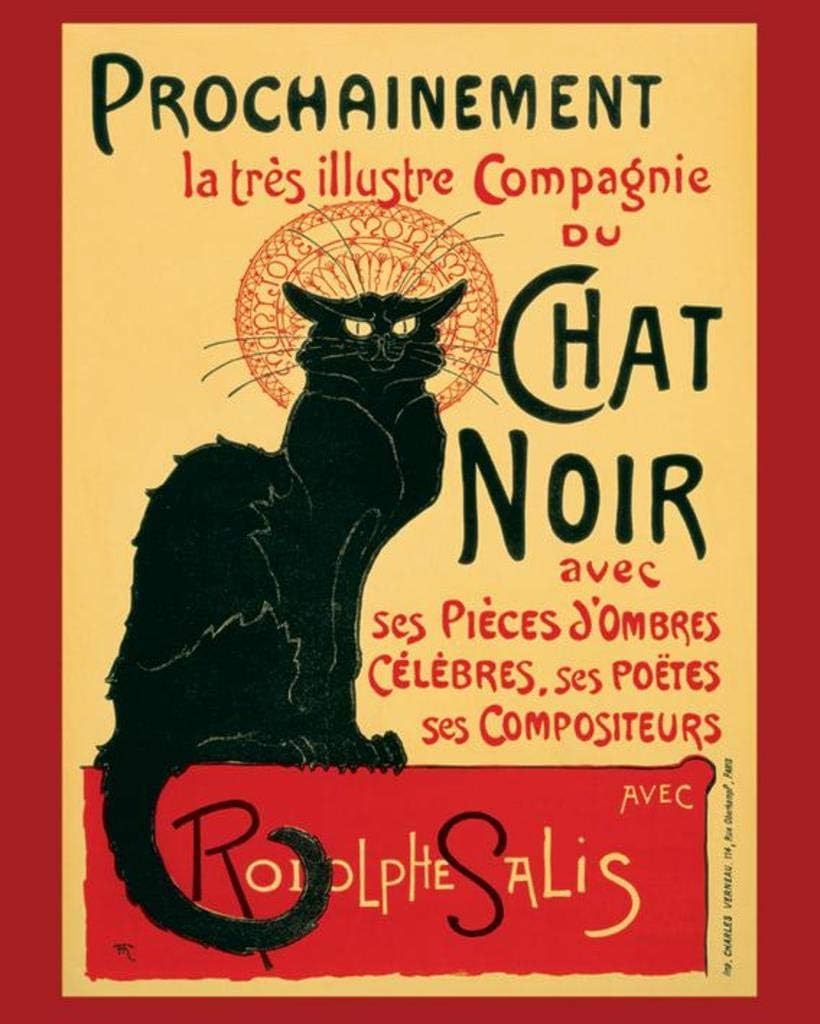Pyramid International Chat Noir Mini Poster, Plastic/Glass, Multi-Colour, 40 x 50 x 1.3 cm