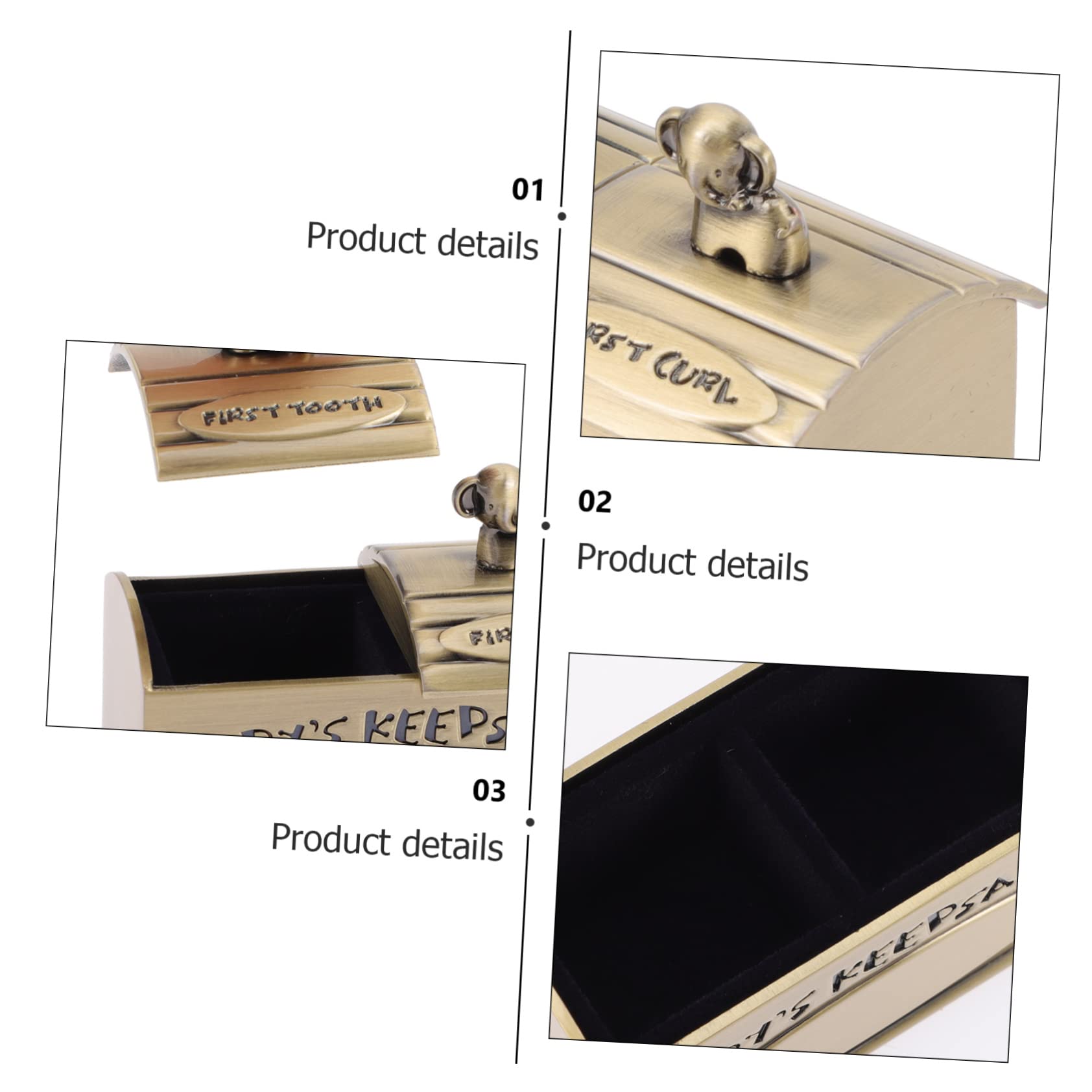 Toddmomy European Style Baby Tooth Storage Box Metal First Tooth Holder Boys and Girls