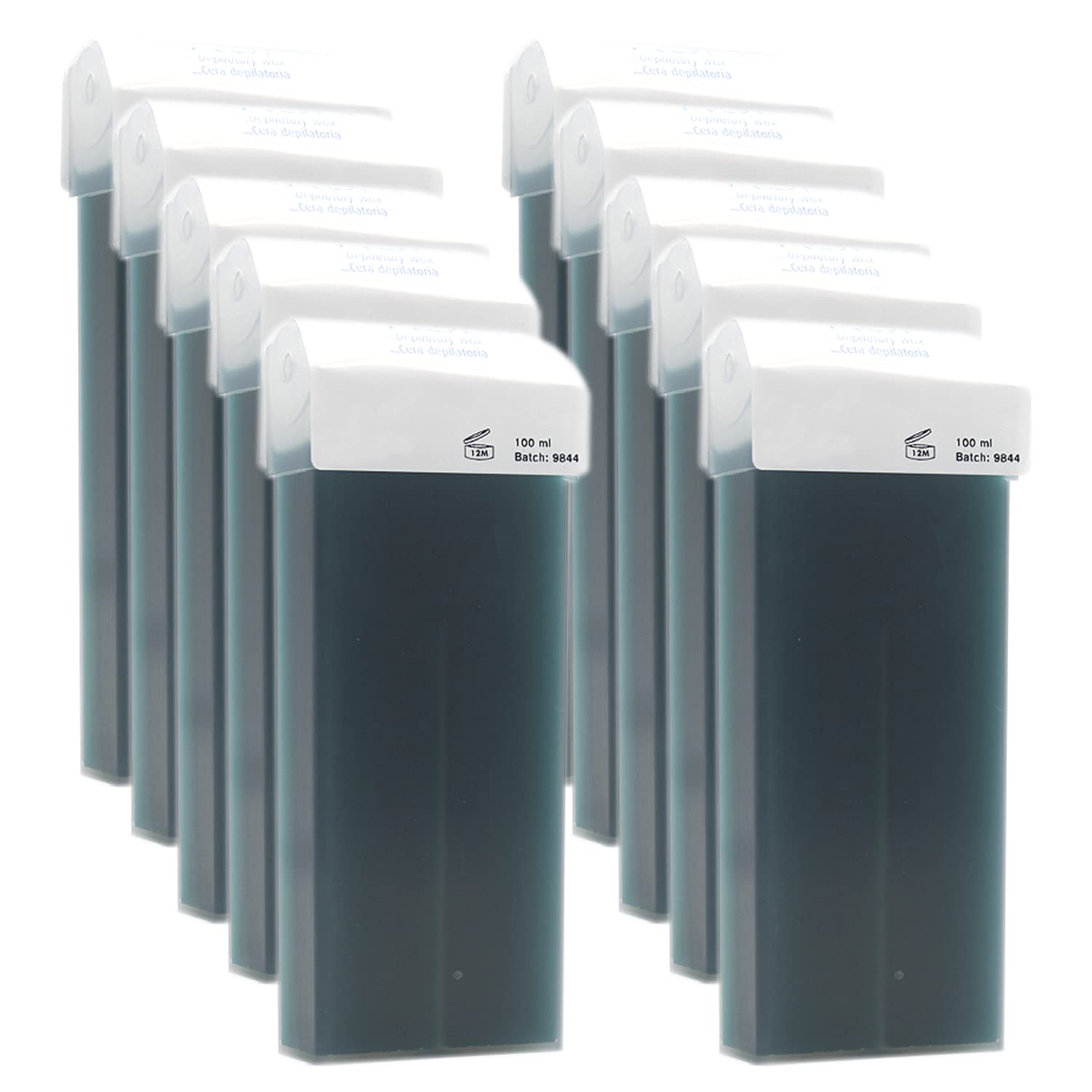 Pack 10 roll-on universal de AZULENO 100ml. Depilación profesional con cera tibia. Piel sensible.