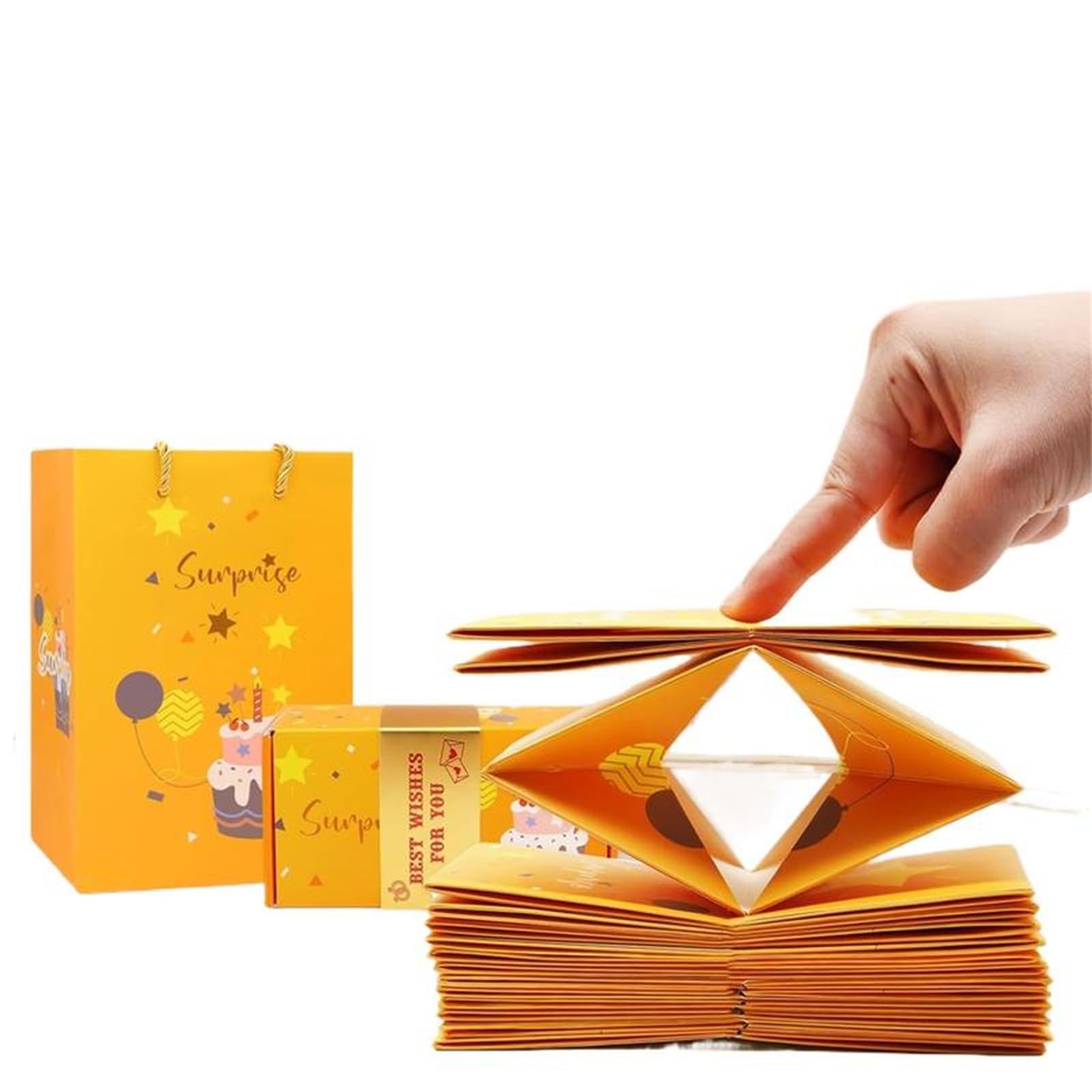 Surprise Pop-Up Gift Box, Money Gift Boxes for Cash Pop Up, Pop up Gift Box Explosion, Pop up Money Box for Cash Gift Birthday, Creative Folding Bounce Red Envelope Box (Gold 20 pcs)