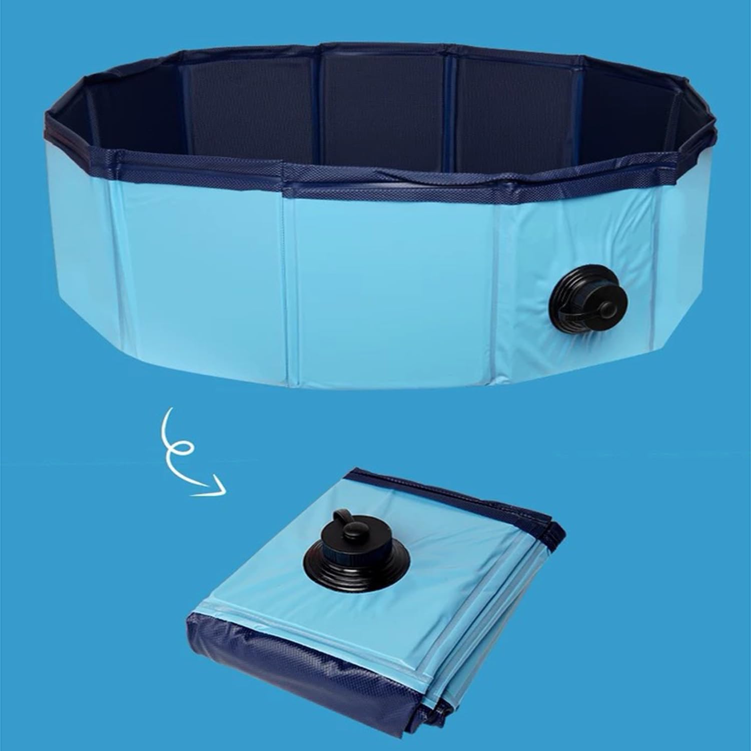 Piscina Pieghevole per Cani, Piscina Pieghevole per Esterni, Piscina da Giardino Portatile Durevole per Esterni,Blu,160 x 30 cm