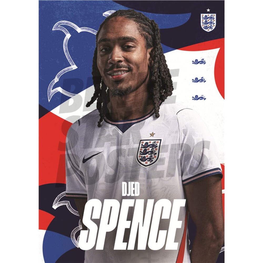 Djed Spence England 26/27 Home Headshot Poster Unframed A4