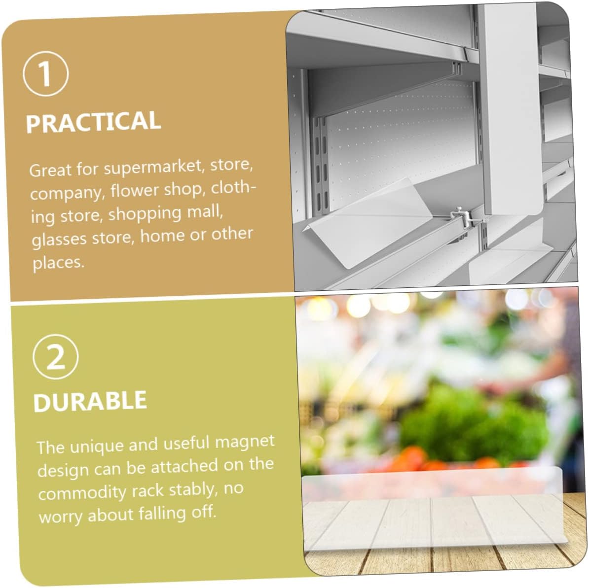 20Pcs Plastic Shelf Dividers Shelf Separators for Supermarket Cabinets Shaped Organizers for Closet Kitchen and Pantry Storage