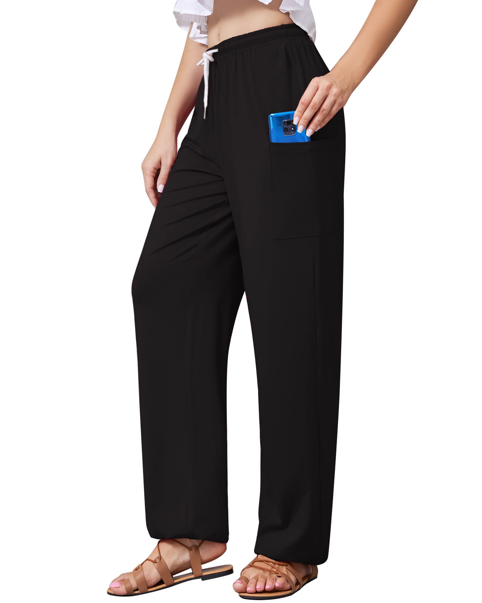 QIANXIZHANWomen's Harem Pants, Hippie Palazzo Pants Boho Joggers Yoga Clothes with Pockets