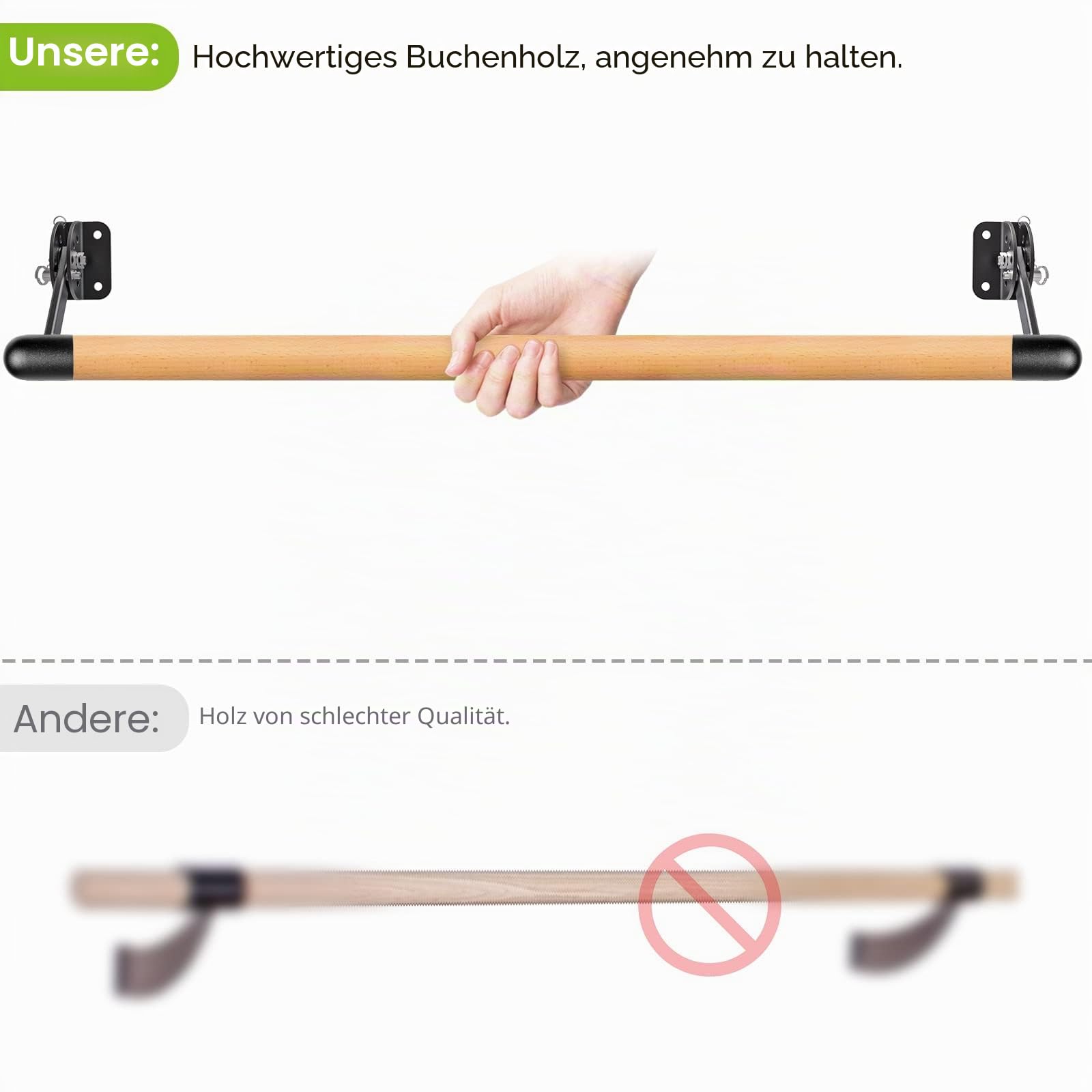 Kipika Traditionelles Ballett-Barre-System zur Wandmontage, Stretch/Tanzstange für Zuhause, Workout, Tanzausrüstung, langlebige Metallunterstützung, Höhenverstellung