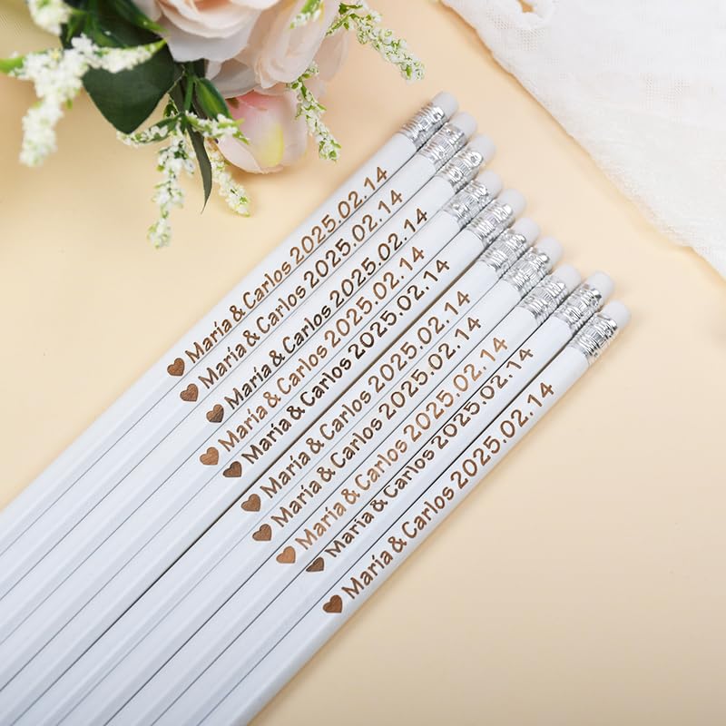 Lápices personalizados de madera blanca, pack x20 miniatura 6