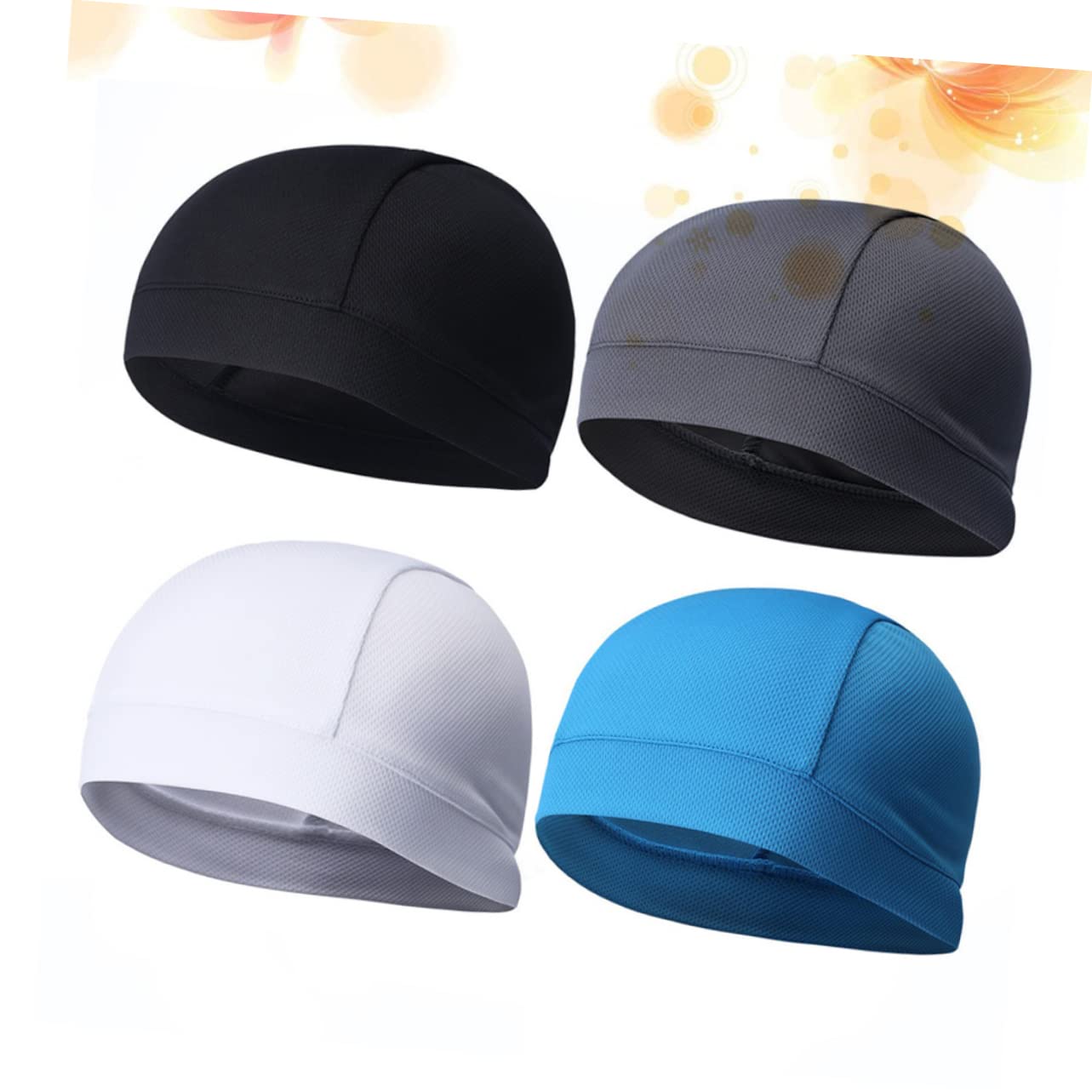 GALPADA 6 Pezzi Donna Berretto Traspirante Casco Donna Raffreddamento Termico Berretti Alti Cappelli Neri E Uomo Fodera Teschio sotto para Grigio Cappuccio Antiumidità Onda per Sudore-