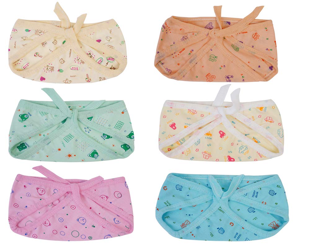 Premium Hosiery Double Layer Washable Cloth Diapers/Nappy for 0-6 Months Baby - Assorted Prints (Pack Of 6)-image-18
