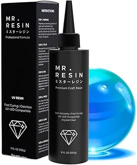 MR. RESIN Black Line New Formula! - Extra Yellow Resistance and Lower Odor! UV Resin for Jewelry & Keychain Making, Rock Painting and More. Silicone Tools, mat and Curing Light Included (250g Resin)