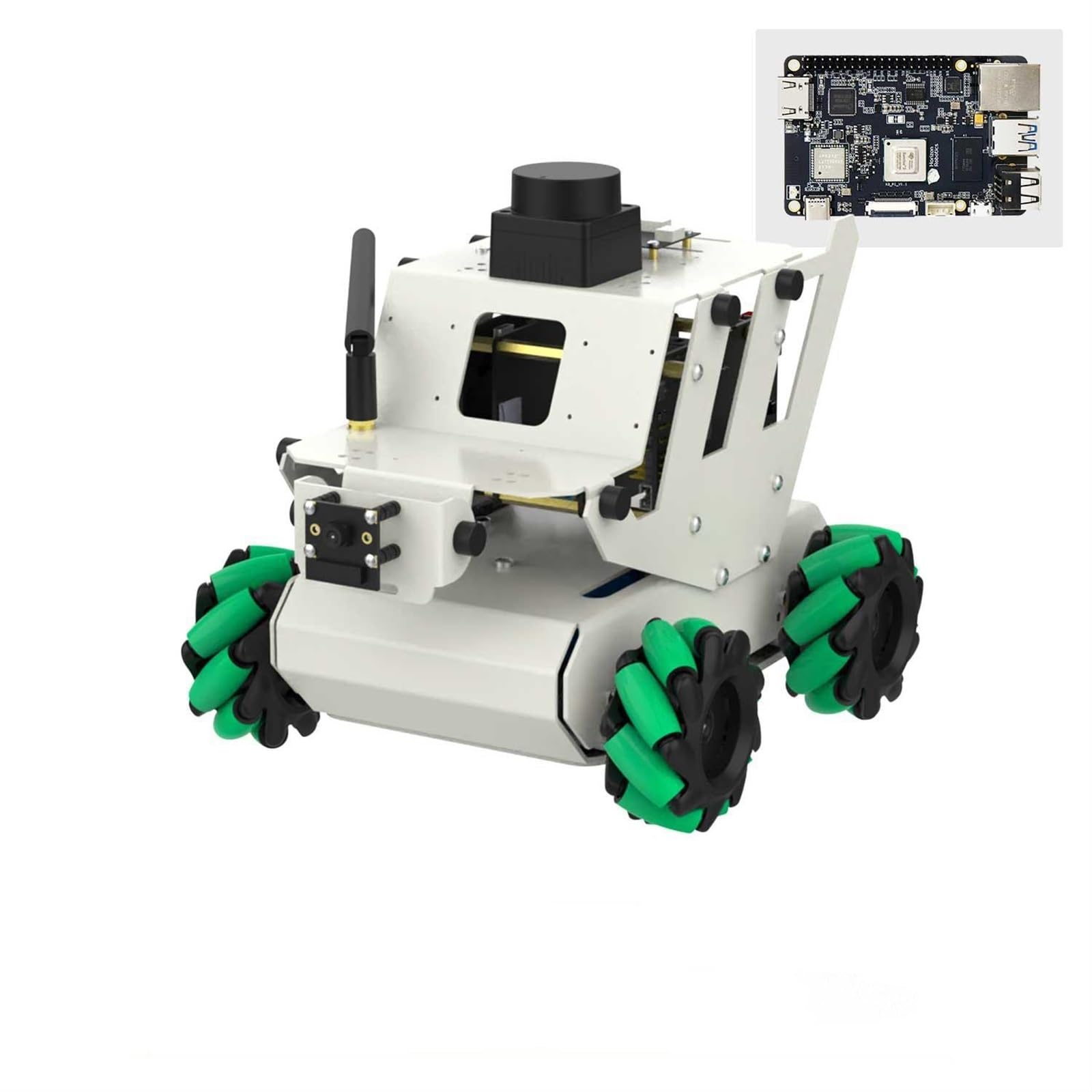 RDK X3 ROS2 Robot Smart Car programmabile con telecamera di profondità della ruota Mecanum Supporto Lidar Programmazione Python Controllo APP(BLACK)