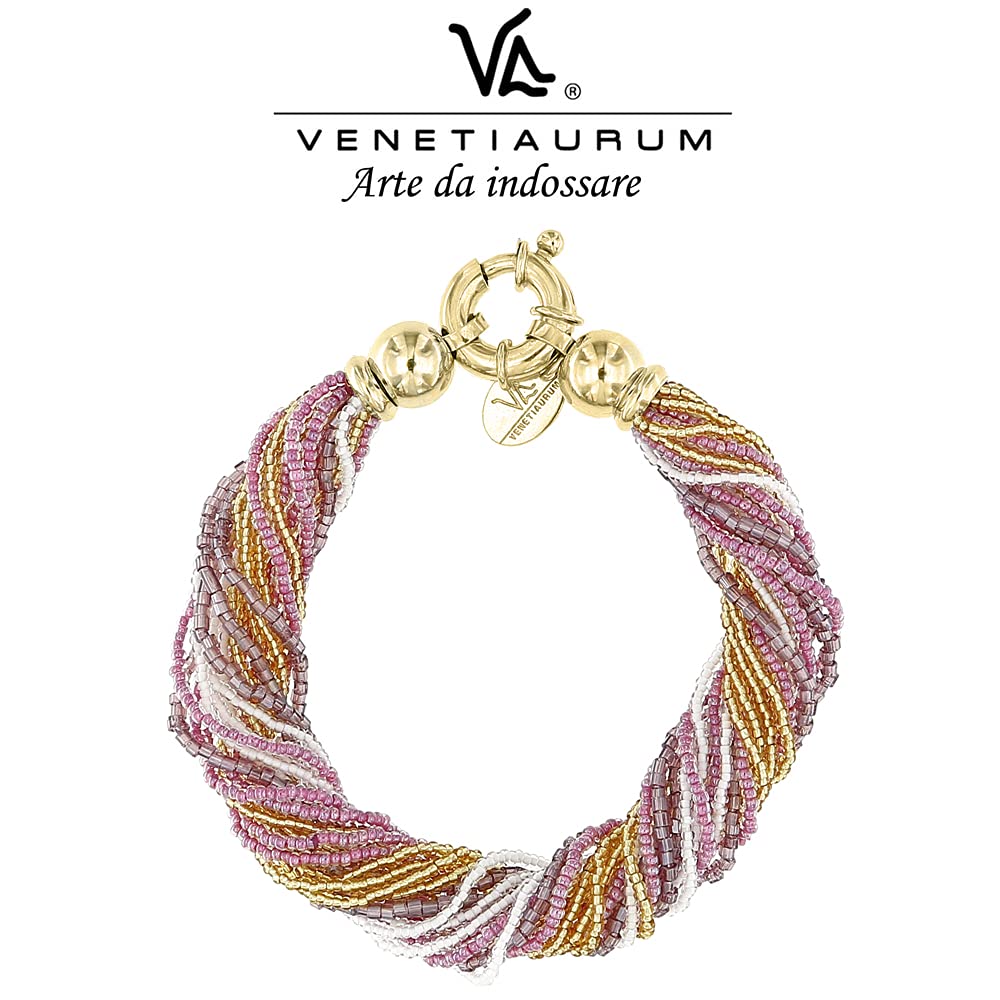 Venetiaurum - Bracciale Multifili per Donna In Vetro e Argento 925 anallergico - Gioiello Made In Italy Certificato