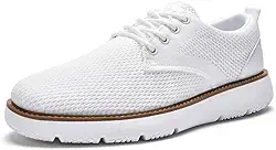 Sapatos masculinos casuais de malha respirável confortáveis com design de tênis para ficar em pé longo, trabalho de escritório, ocasiões formais e caminhadas