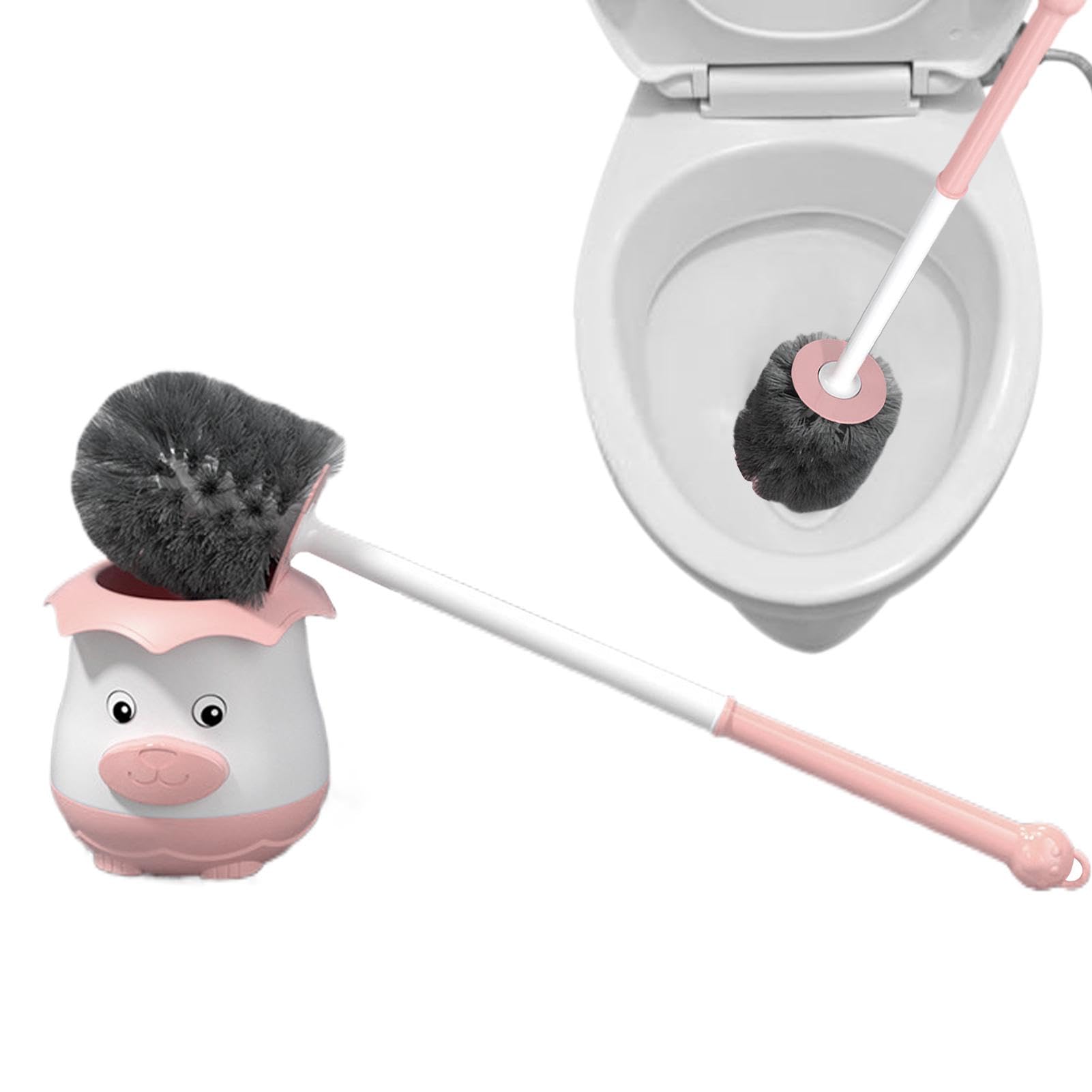 WC-Bürste Set Mit Halter – Extra Breiter Bürstenkopf, Abnehmbare Basis, Ergonomischer Griff