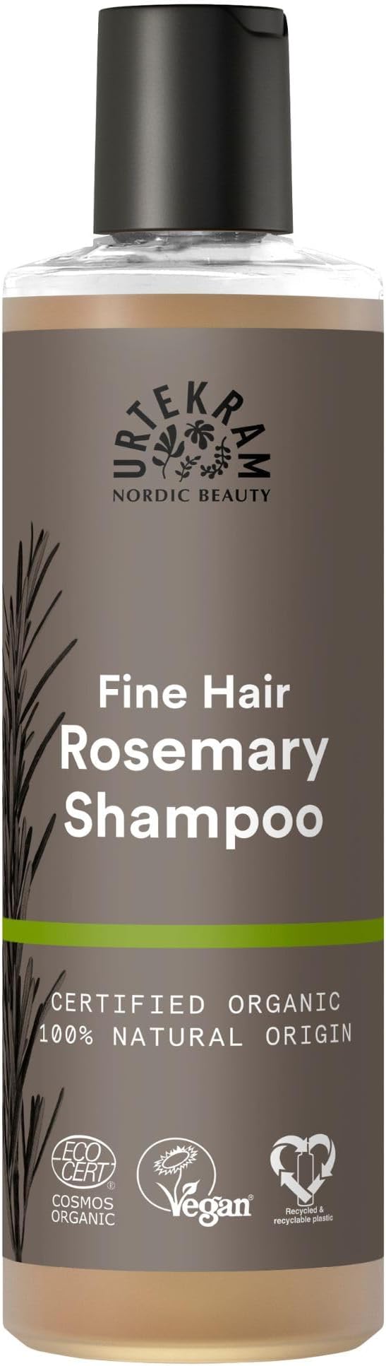 Rosemary Shampoo for Fine Hair, 250 ml | 100% Organic | Enriched with Aloe Vera & Glycerin for Strength, Shine and Nourishment