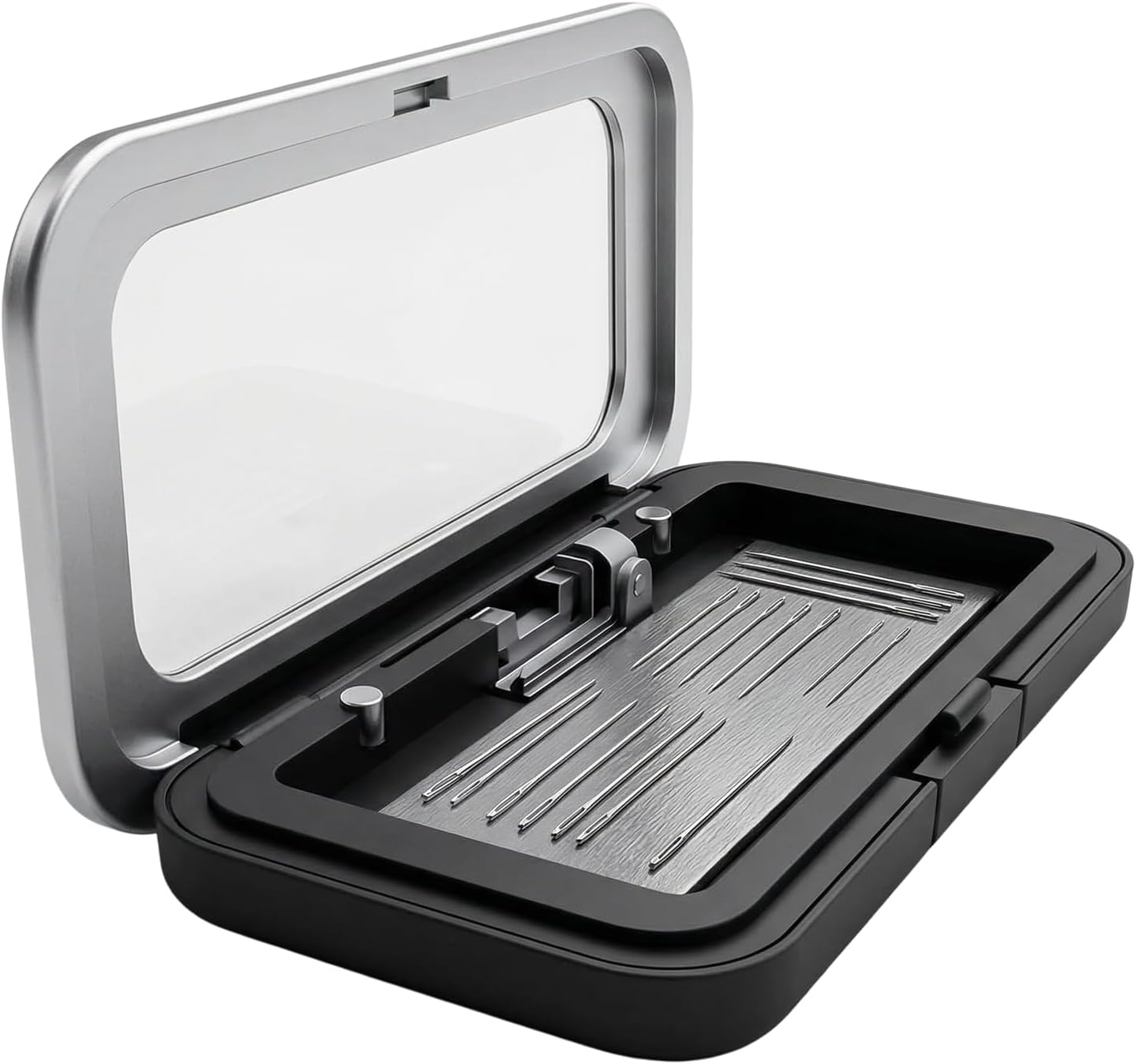 houlishu Magnetic Needle Case, Sewing Organizer with Clear Lid, Portable Storage Box for Embroidery Knitting Craft Thread Needles & Tools