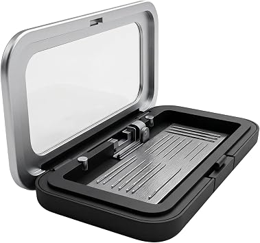 houlishu Magnetic Needle Case, Sewing Organizer with Clear Lid, Portable Storage Box for Embroidery Knitting Craft Thread Needles & Tools