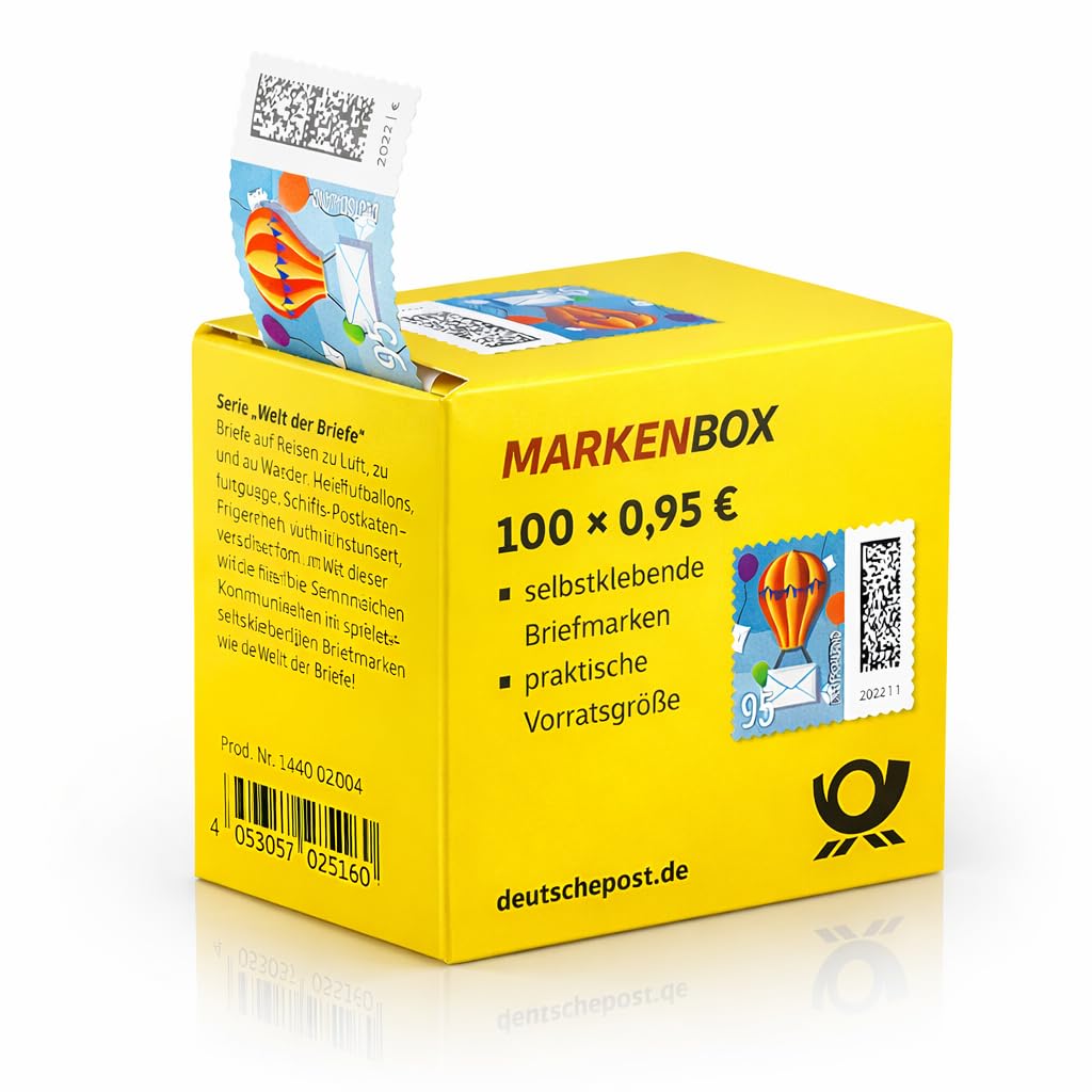 Albellion 100 Stück 0,95 EUR postfrische Briefmarken in Briefmarkenbox Frankaturware (Motiv: Welt der Briefe) Rolle