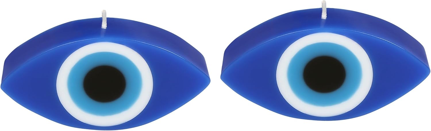 PROSPERRO LUMO by Parkash Candles Blue Evil Eye Candle Gift Nazar Home Decor Handmade Candles Desk Sculpture Decoration for House || Bedroom || Living Room || Set of 2 (Evil Eye)
