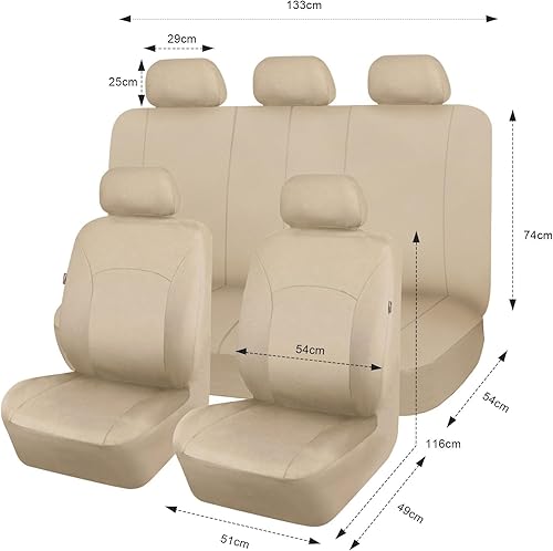 Miniatura 26 de Flying Banner Fundas de asiento de coche para asiento delantero y trasero, de poliéster, protectores de asiento de automóvil, fácil instalación