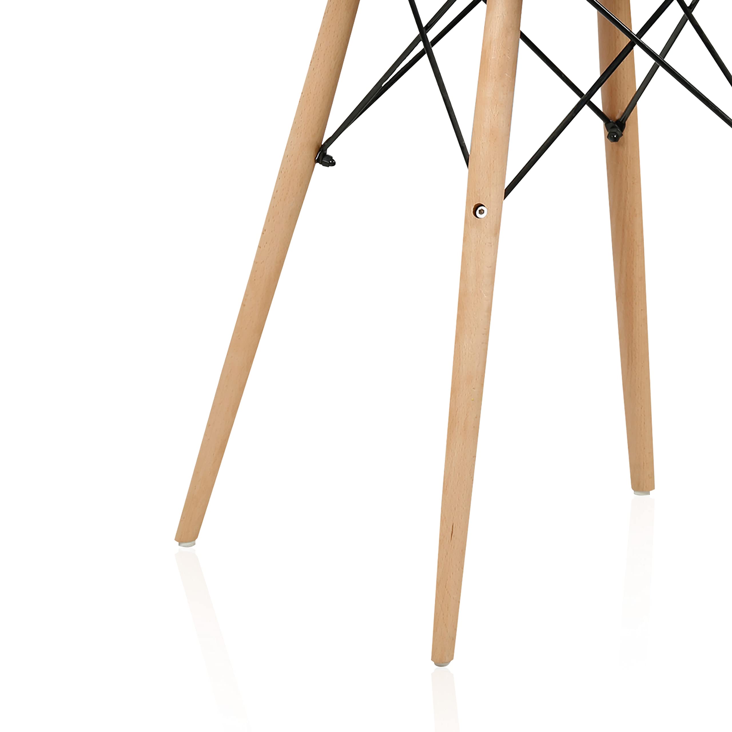 duehome | Mesa Redonda de Comedor Fija, Mesa Salon o Cocina, Modelo Tower, Acabado en Blanco y Madera, Medidas: 80 cm (Largo) x 80 cm (Ancho) x 75 cm (Alto)