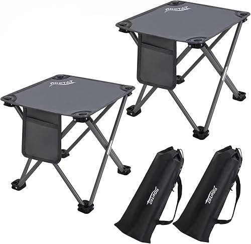 Roptat Paquete de 2 taburetes de camping, portátil, plegable, compacto, ligero, para camping, pesca, senderismo, jardinería, caminar al aire libre,