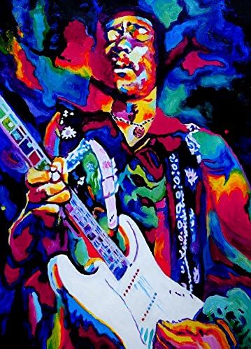 Jimi Hendrix 28x16 popart style painting on canvas but box framing available on request, please email us for details. Many other pieces in this style also available as well as any size you wish !