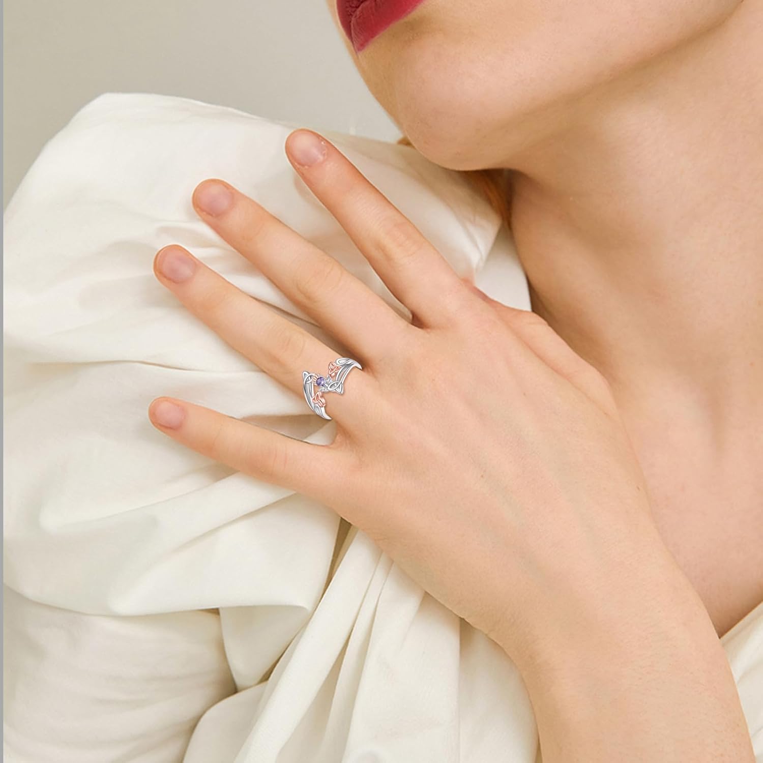 Scottish Thistle Ring 925 Sterling Silver Scottish Jewelry Gifts for Women Size 7 8 - Image 3