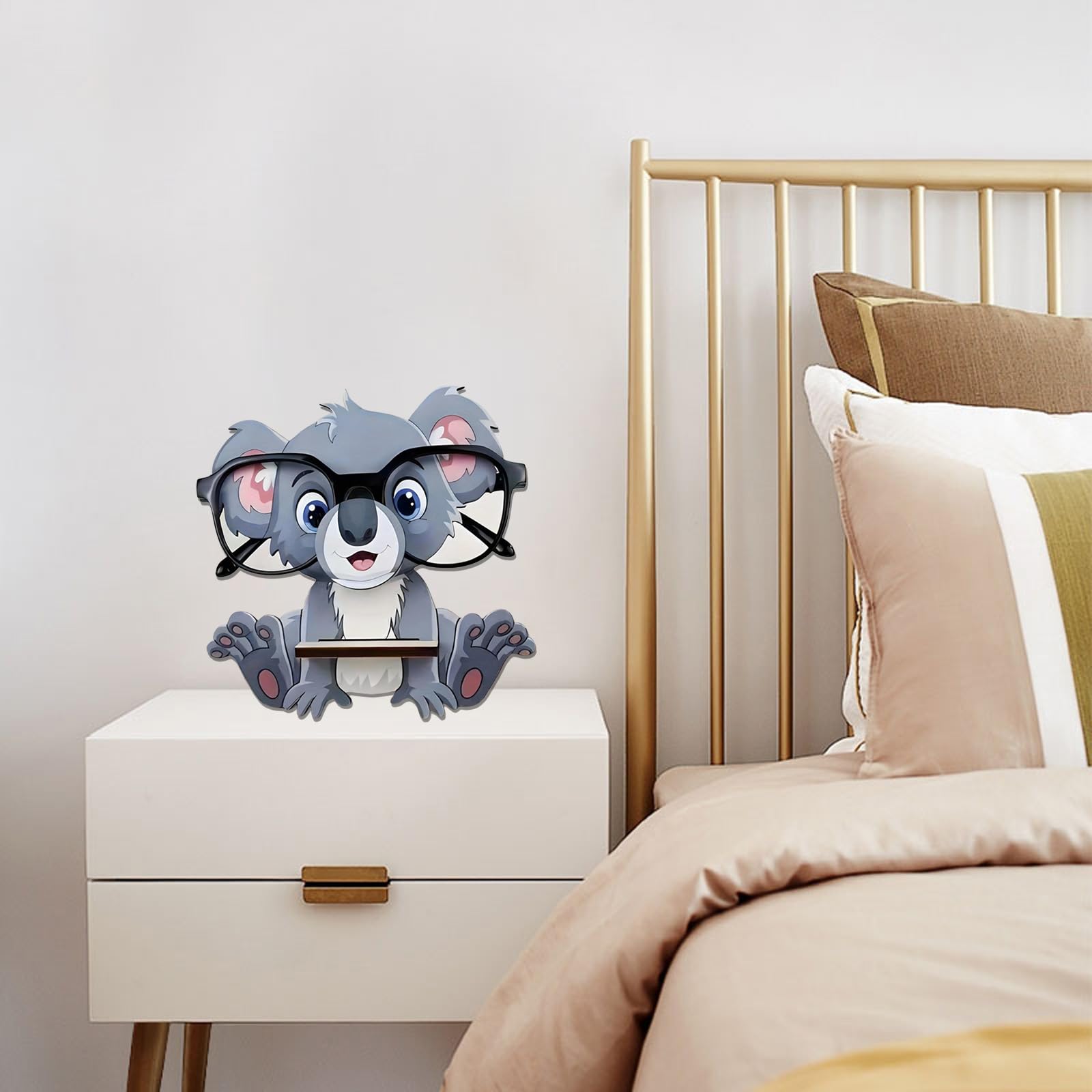 Porta Occhiali Legno Animali, Porta Occhiali da Tavolo, Supporto per Occhialis da Vista e Sole in Legno Espositore con Forma Koala per Casa Ufficio e Scrivania