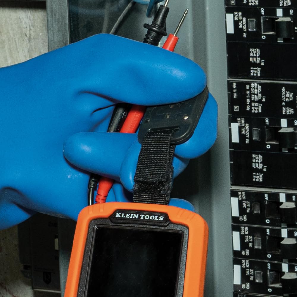 Klein Tools Multímetro MM450, medidor digital delgado, TRMS de rango automático, voltaje CA/CC de 600 V, corriente, resistencia, temperatura, frecuencia, continuidad, naranja